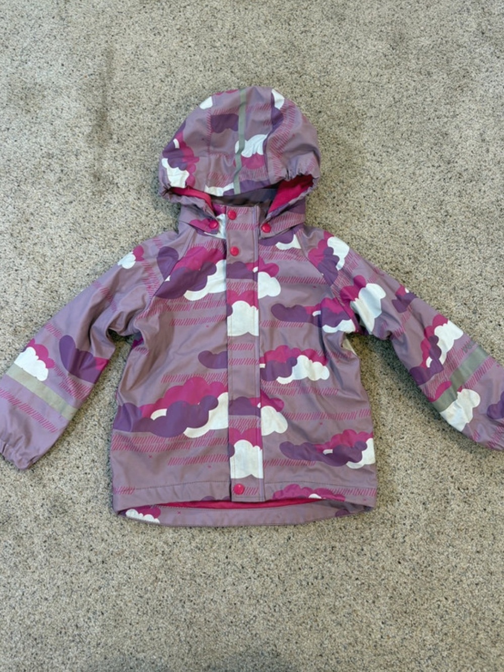 Rare Print Reima Koski - Fleece-Lined Rubber Rain Jacket size 4